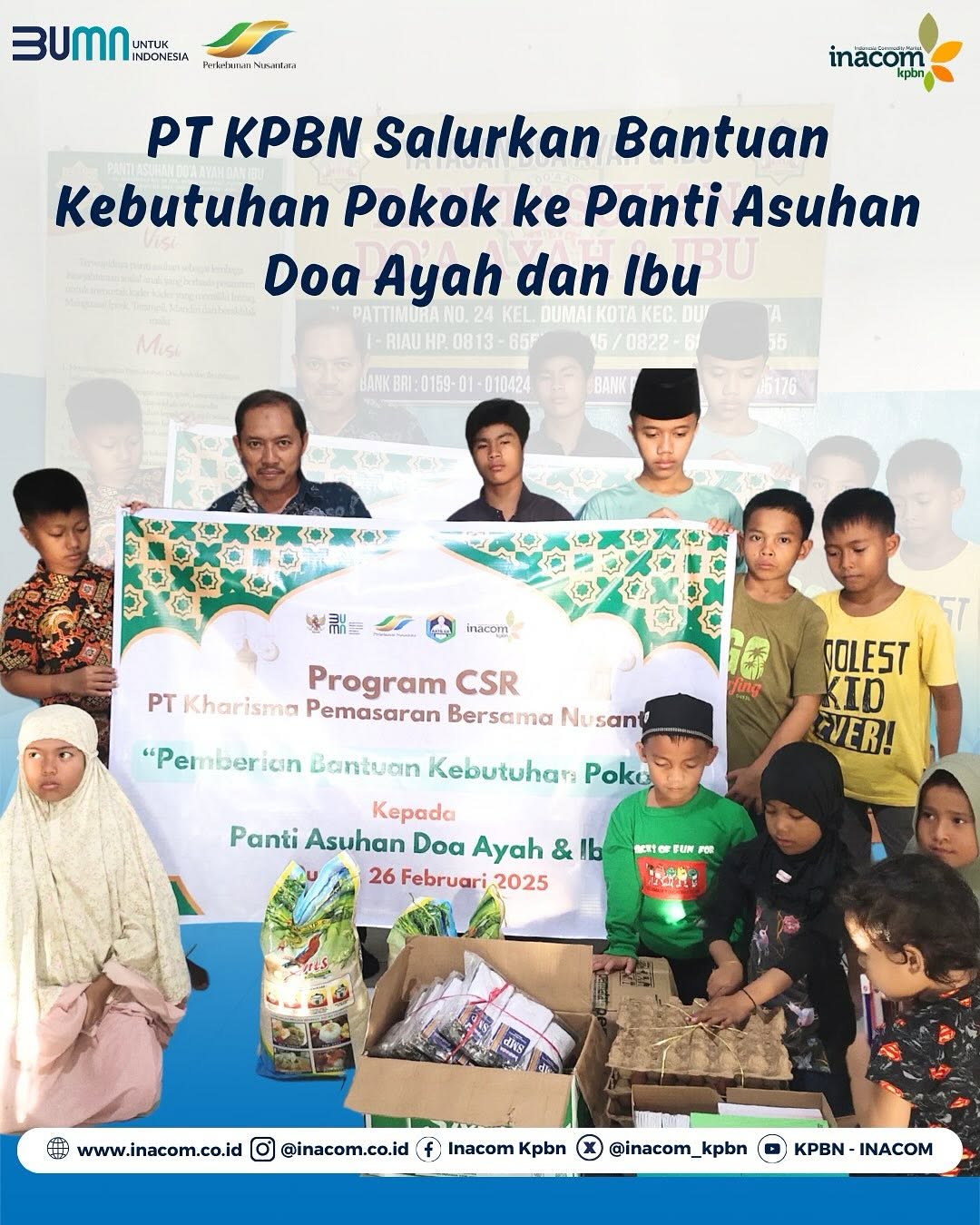 PT KPBN Provides Basic Necessities to the Doa Ayah dan Ibu Orphanage